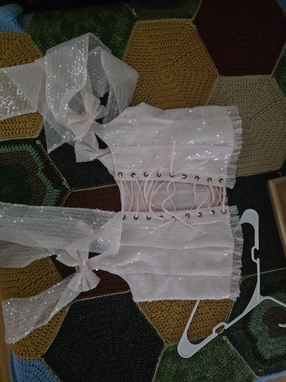 Selkie A La Mode Corset Top - Pink Sequins - Picture 2 of 2